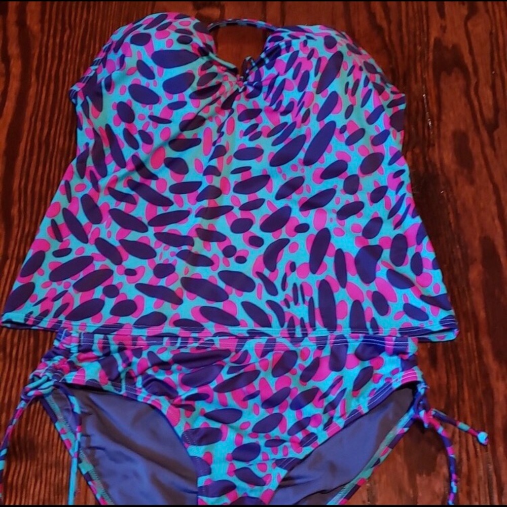 Victoria Secret purple, pink, and blue tankini